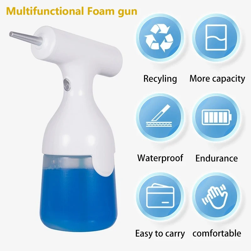 

Новый электрический дозатор жидкой пены, пистолет, автоматический непрерывный пенящийся шампунь для мытья лица, моющее средство для ванной комнаты, пузырь