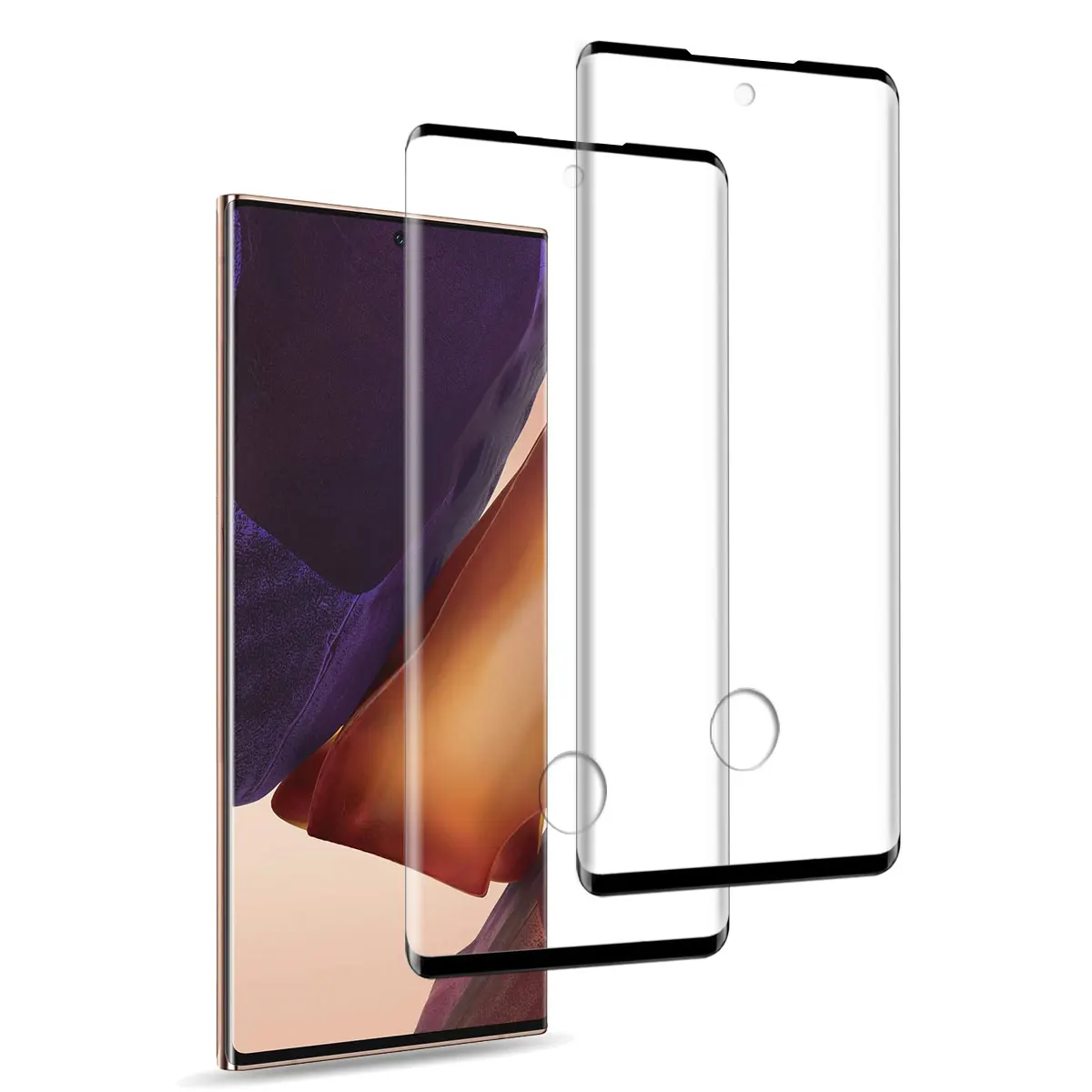 For Samsung Galaxy Note 20/Note 20 Ultra 5G Case Friendly Full Coverage Clear Tempered Glass Screen Protectors 2-Pack