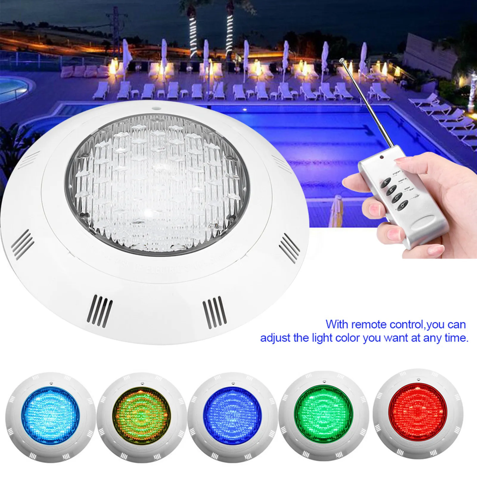 rgb multi color piscina subaquatica luz brilhante controle remoto 30w 300 led 01