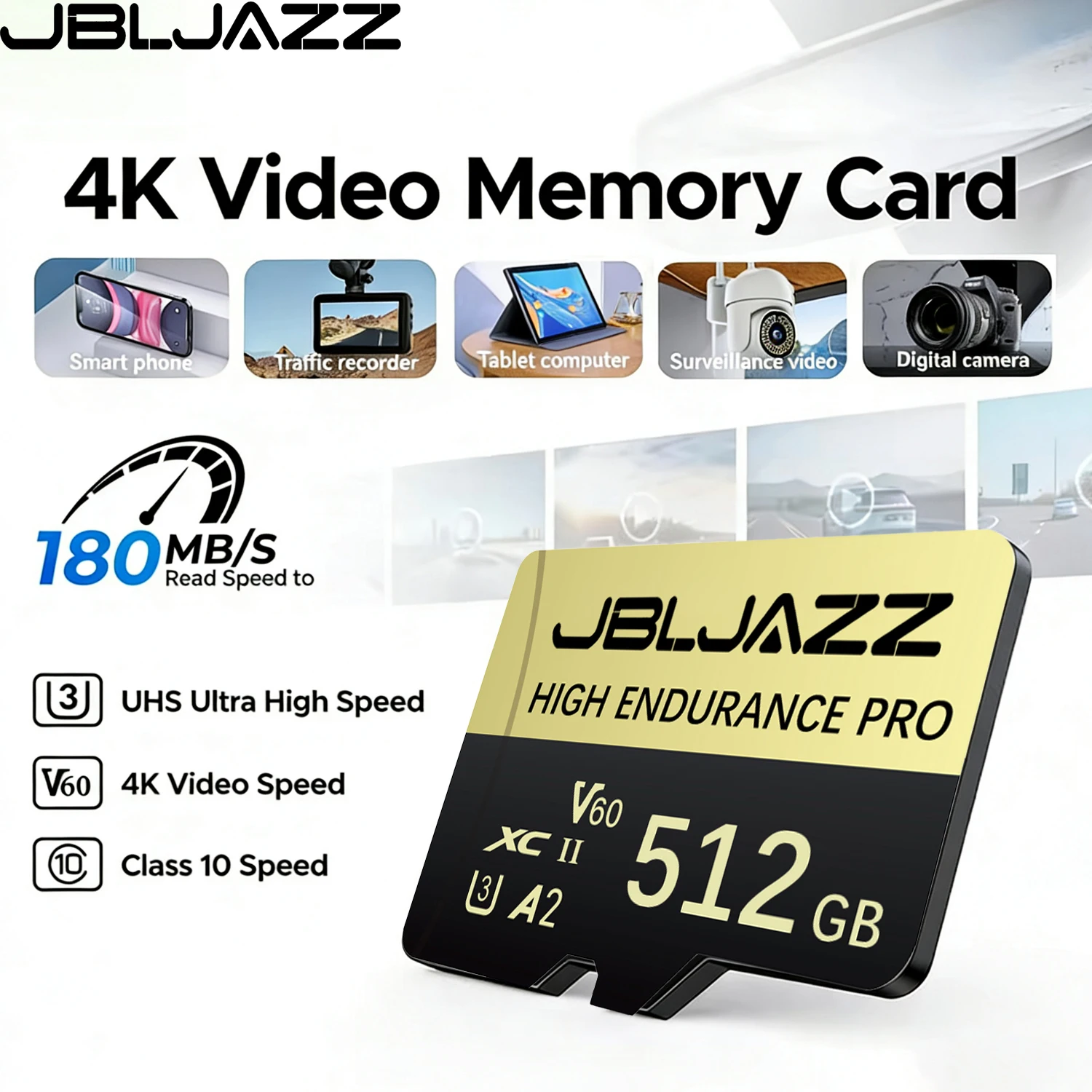 Tarjeta de Memoria de Alta Velocidad de 256GB 512GB, Cartao De Memoria de 128GB, Compatible con 4K V60, Tarjeta Micro SD para Teléfono, Cámara y Dispositivos de Vigilancia