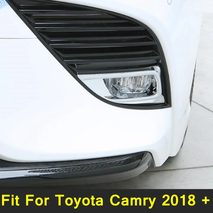 

Chrome Auto Front Bumper Fog Lights Lamps Foglight Decor Frame Cover Trim ABS Accessories For Toyota Camry 2018 2019 2020 2021