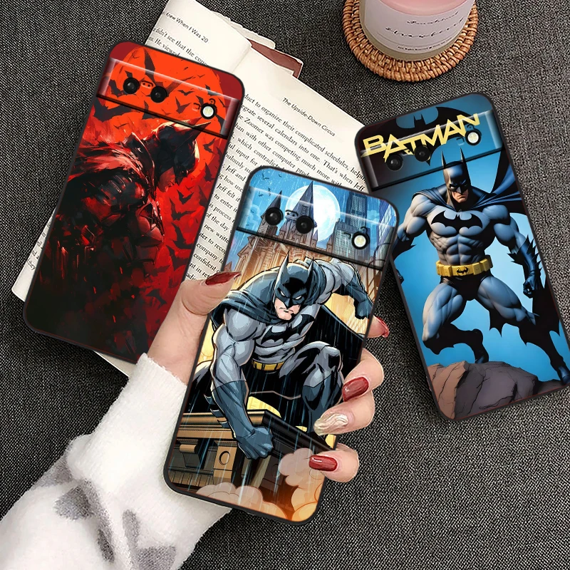 B-Batmans Cartoon Cool For Google Pixel 9 8 7A 7 6A 6 5A 5 4 4A XL 5G Black Silicon Shockproof Shell Soft Phone Case