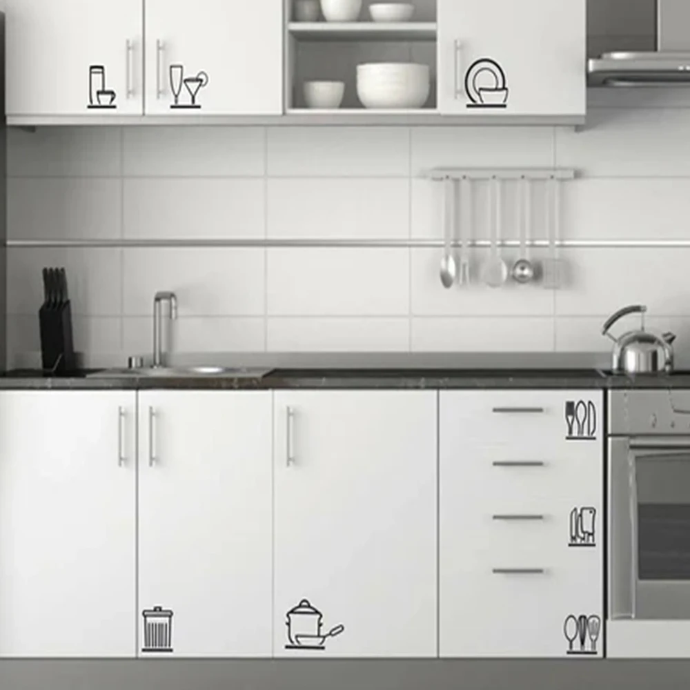1pc kitchenware decoration wall stickers wall decoration diy vinyl self-adhesive stickers suitable for kitchen room decoration