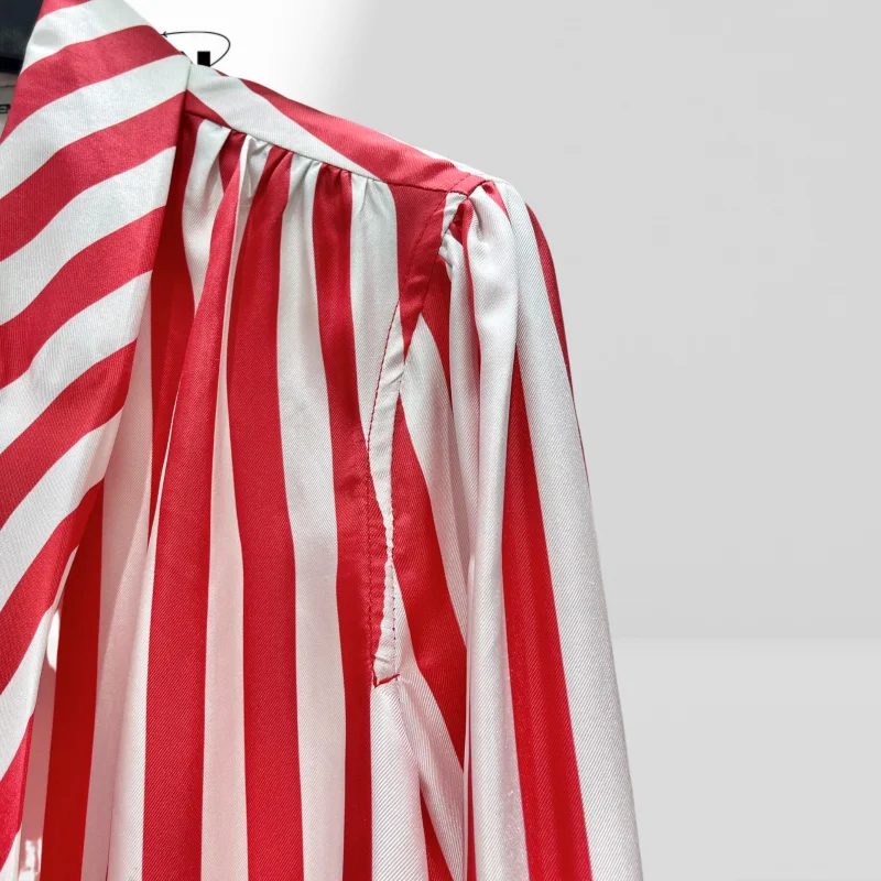 الحرير السيدات قميص القطن الناعم المتضخم استرخاء صالح بلوزة المرأة كم قميص ساحة الرقبة بلوزة مريحة مكتب WearAH0167