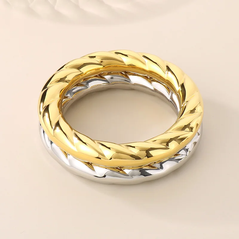 Trendy Spiral Stainless Steel Bracelet For Women Simple Stylish Multi-purpose Design Gold Silver Color Bangle Party Jewelry Gift