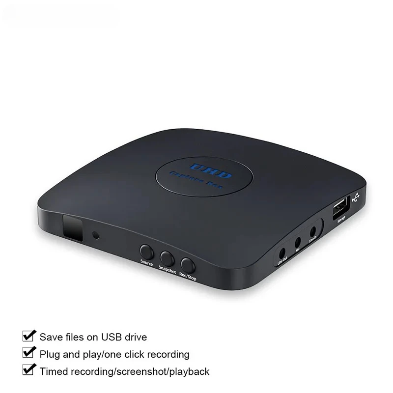 Video Capture Box Recorder 4K HDMI VGA YPbPr RCA Analog VHS Video Capture Card Device For Camera OBS Live Steaming Wirecast