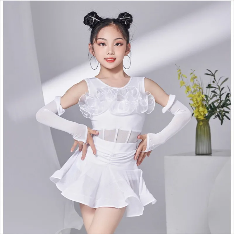 กระโปรงเต้นรำแบบละตินที่กำหนดเองชุดฝึกซ้อมของเด็กผู้หญิงชุดการแสดงชุดสูทชุดเต้นรำบอลรูมชุดสำหรับสตรี