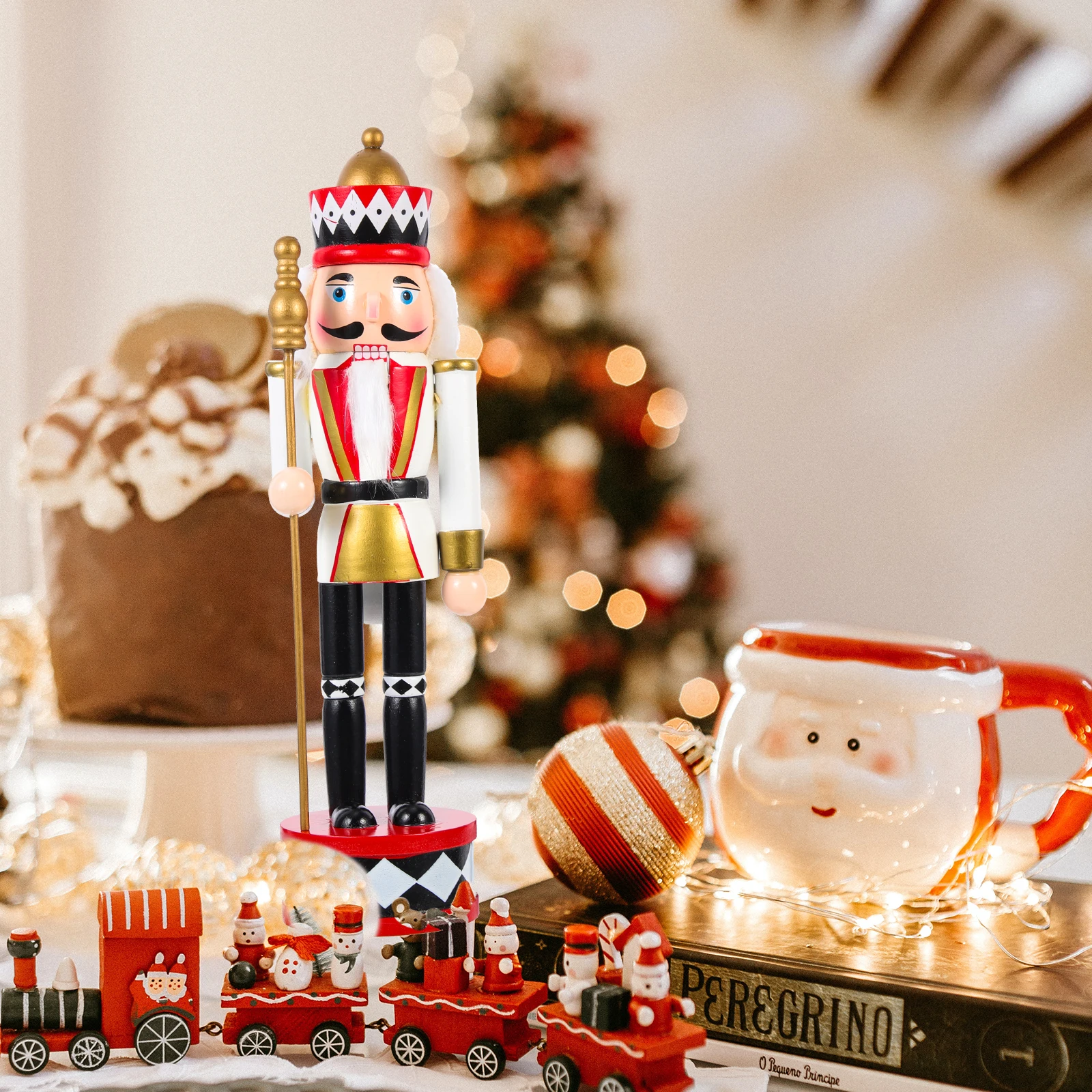 

St Drum Nutcracker Wooden Soldier Xmas Desktop Fireplace Decor Holiday Craft Christmas nament Wood Nutcrackers Figurines
