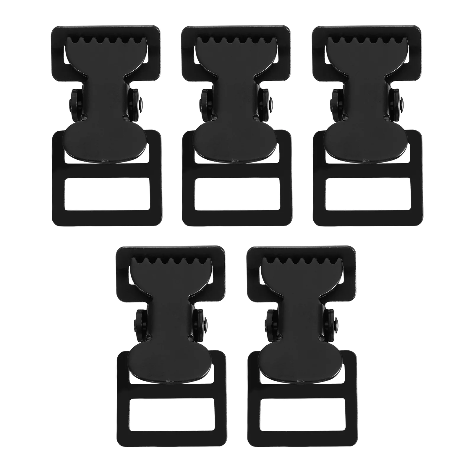 

5Pcs Black Thickened 2Mm Medical Clamp Webbing Buckles Safety Buckle Quick Release Buckle Webbing Clamp Garment Rivets Sewing