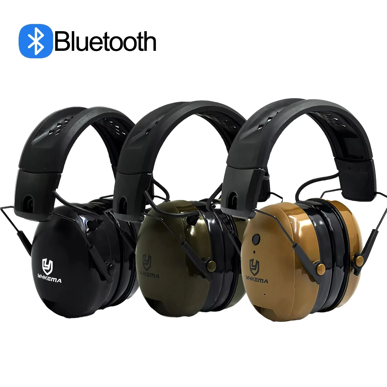 YHKEMA Bluetooth Headphones Electronic Noise Cancelling Hearing Protection Headset Tactical Gel Ear Protective Earmuffs