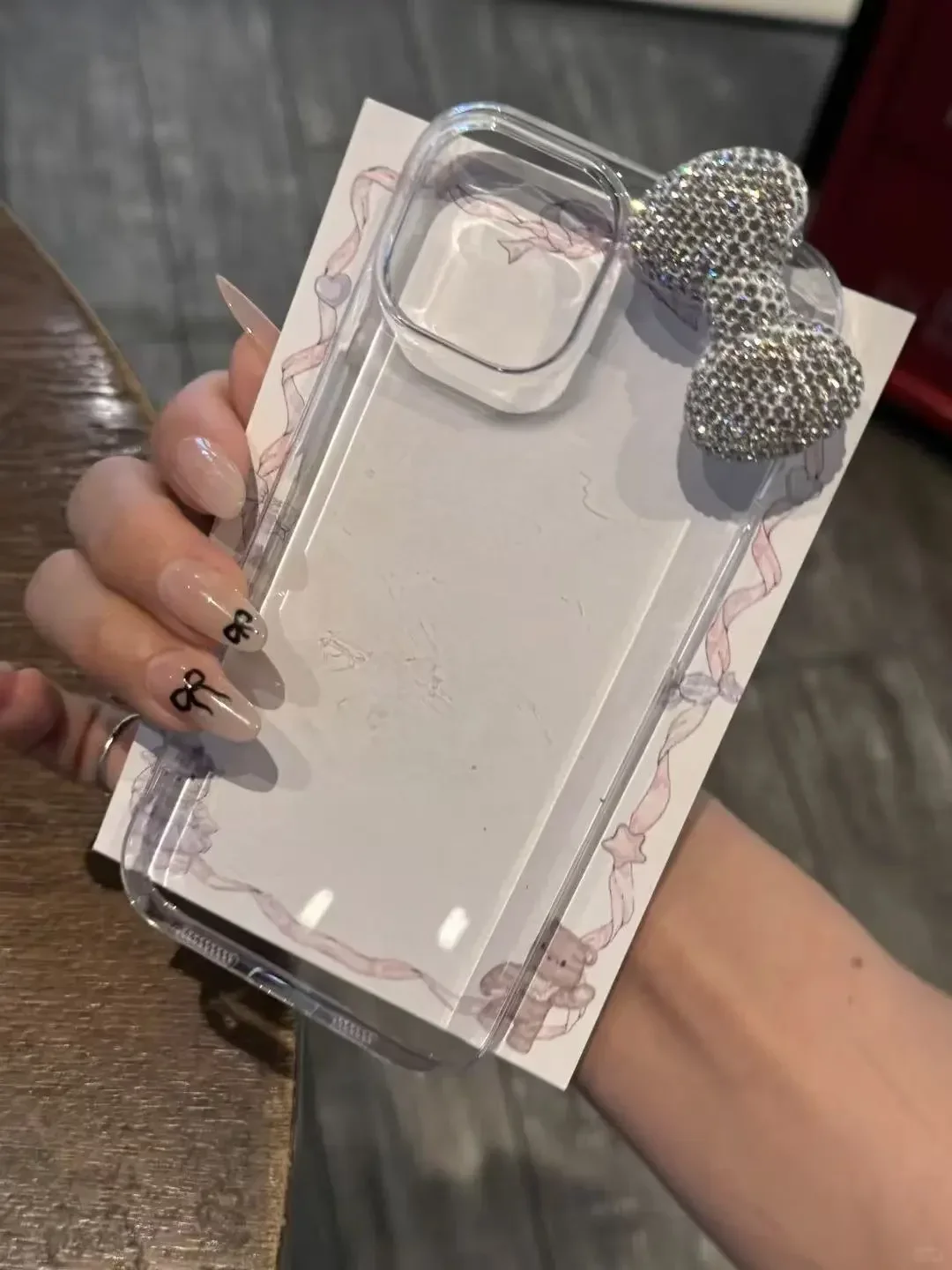 Colored 3D Bow Glitter Transparent Phone Case For iPhone 17 16 15 14 13 12 11 Pro MAX 17air 16e MINI XR XS 7 8 Plus Clear Cover view 2