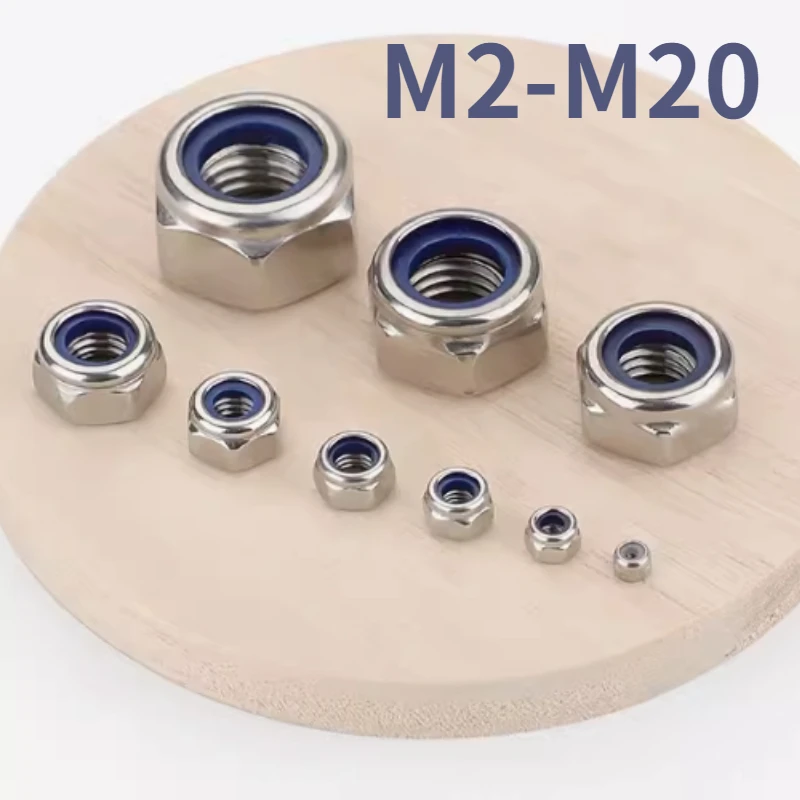 M2 M4 M5 M6 M8 M10 304 Stainless Steel Left Hand Thread Anti-loosening Nut Anti-threaded Left Thread Self-locking Non-slip Nut