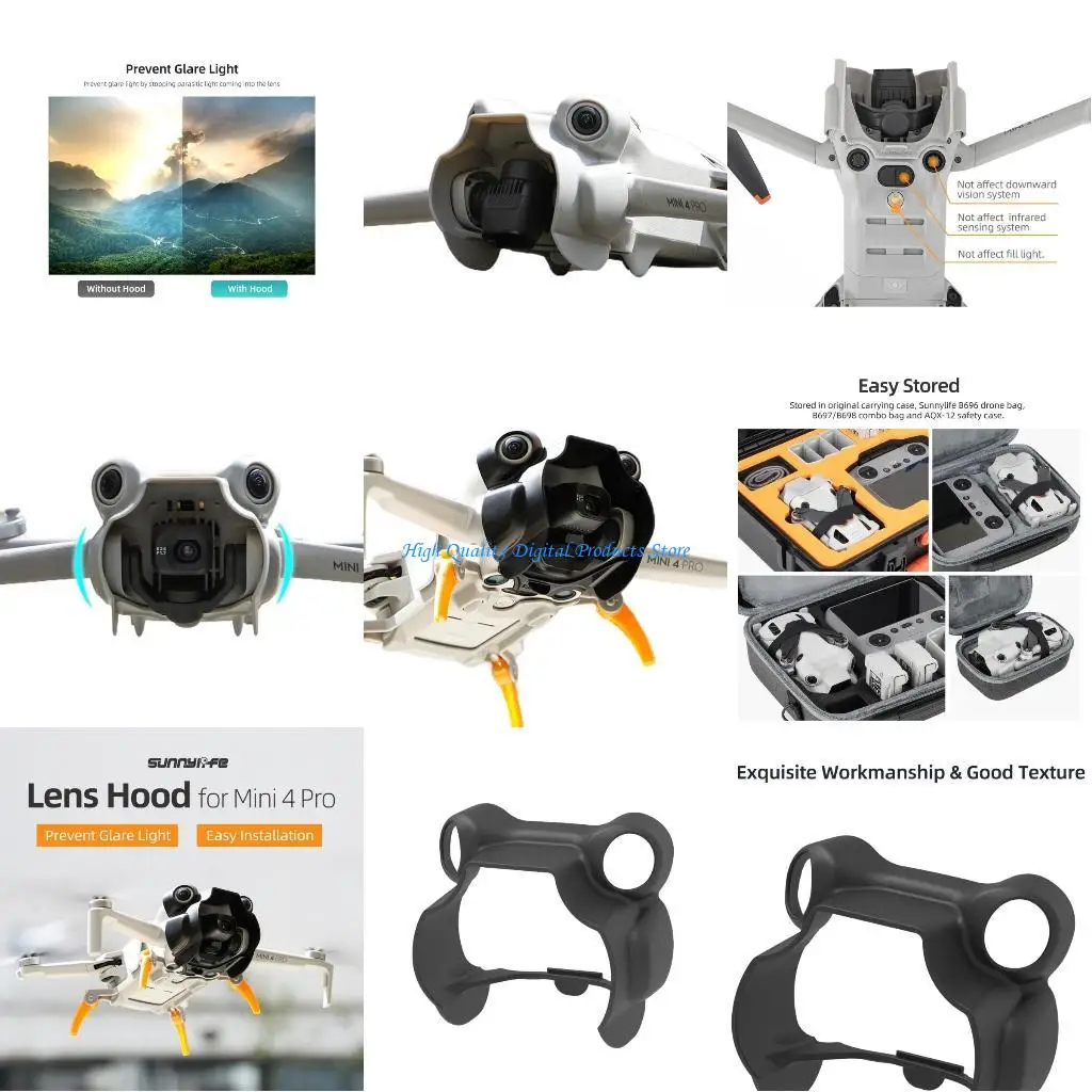 

U2JE Lighweight Lens Hood for Mini 4 Gimbal Guard and Protective Cover Cap