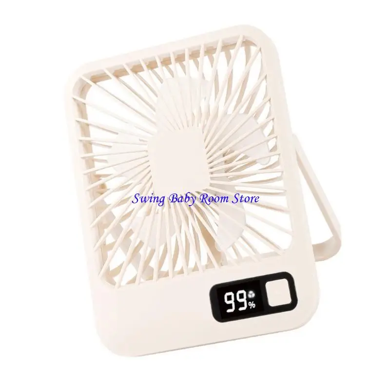 K1AD USB Desk Fan 1500mah قابلة لإعادة شحنها 5 سرعات مروحة التخييم مع مروحة محمولة عرض رقمي للتخييم