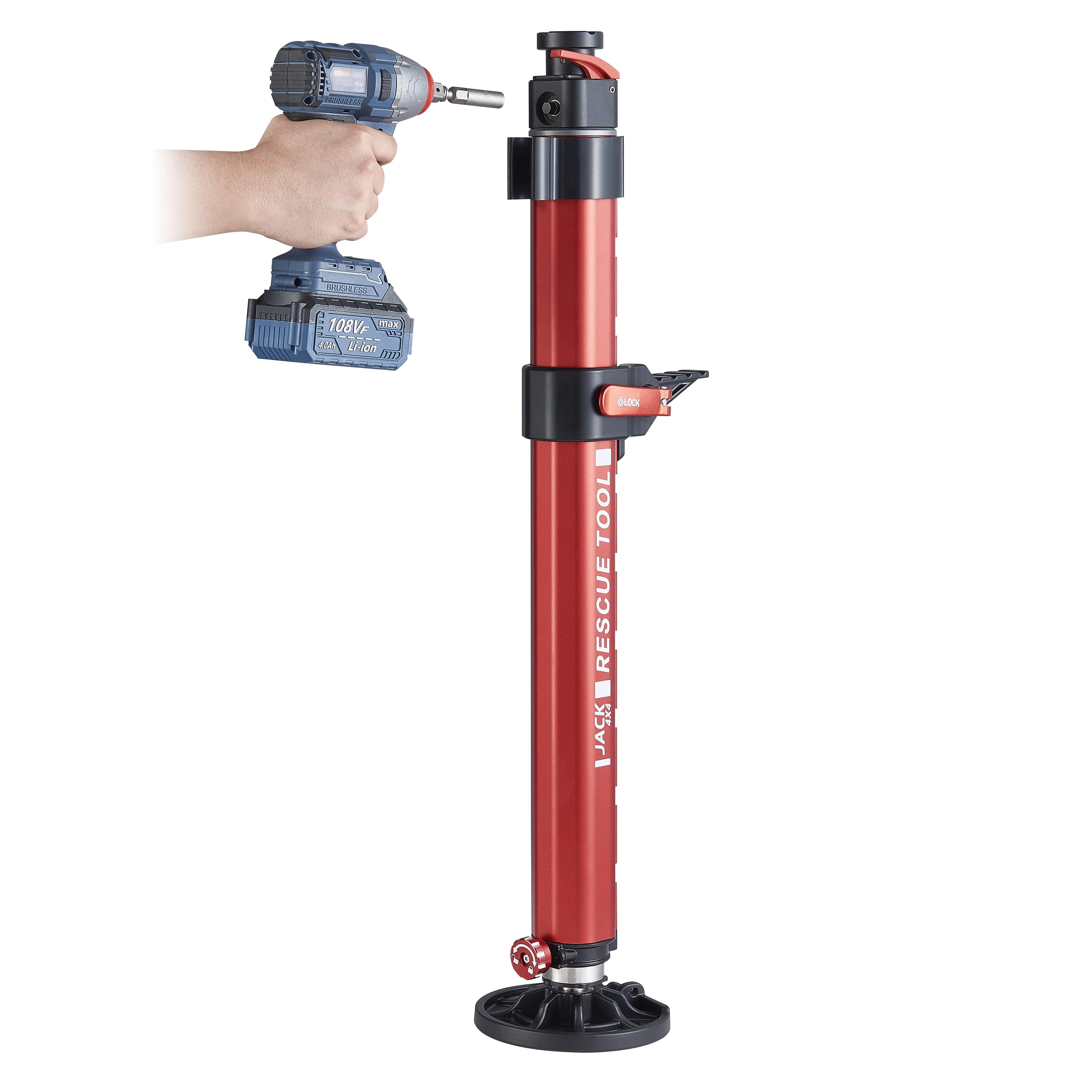 Impact Drill Power Jack 2T Pickup Rescue Lifting Tools 840-1190mm Farm Jack Off Road Auto Repair