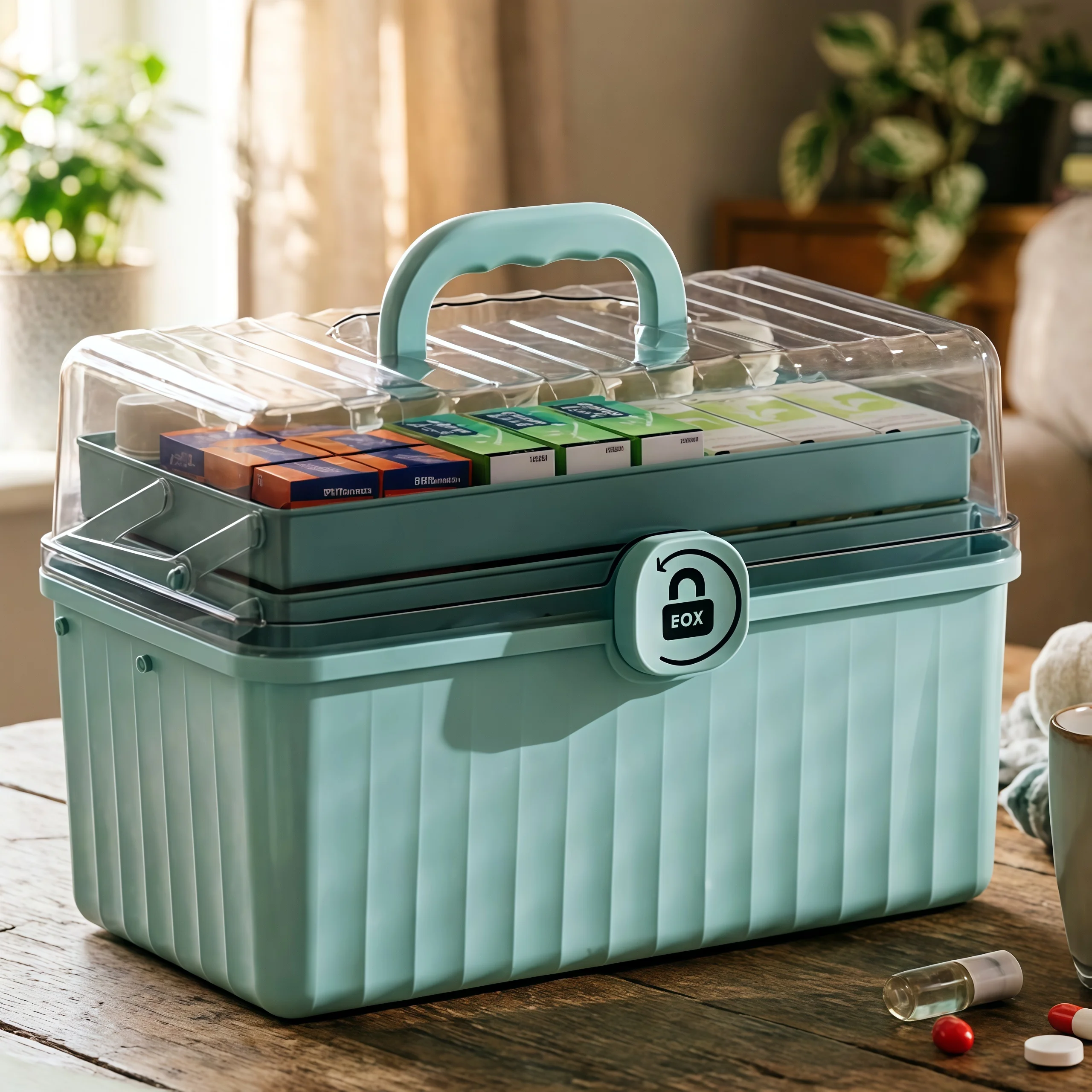 3-Layer Multipurpose Craft Organizers Storage, Portable Tackle Box, Folding Art & Craft Case for Medicine Tool, Sewing Organizer