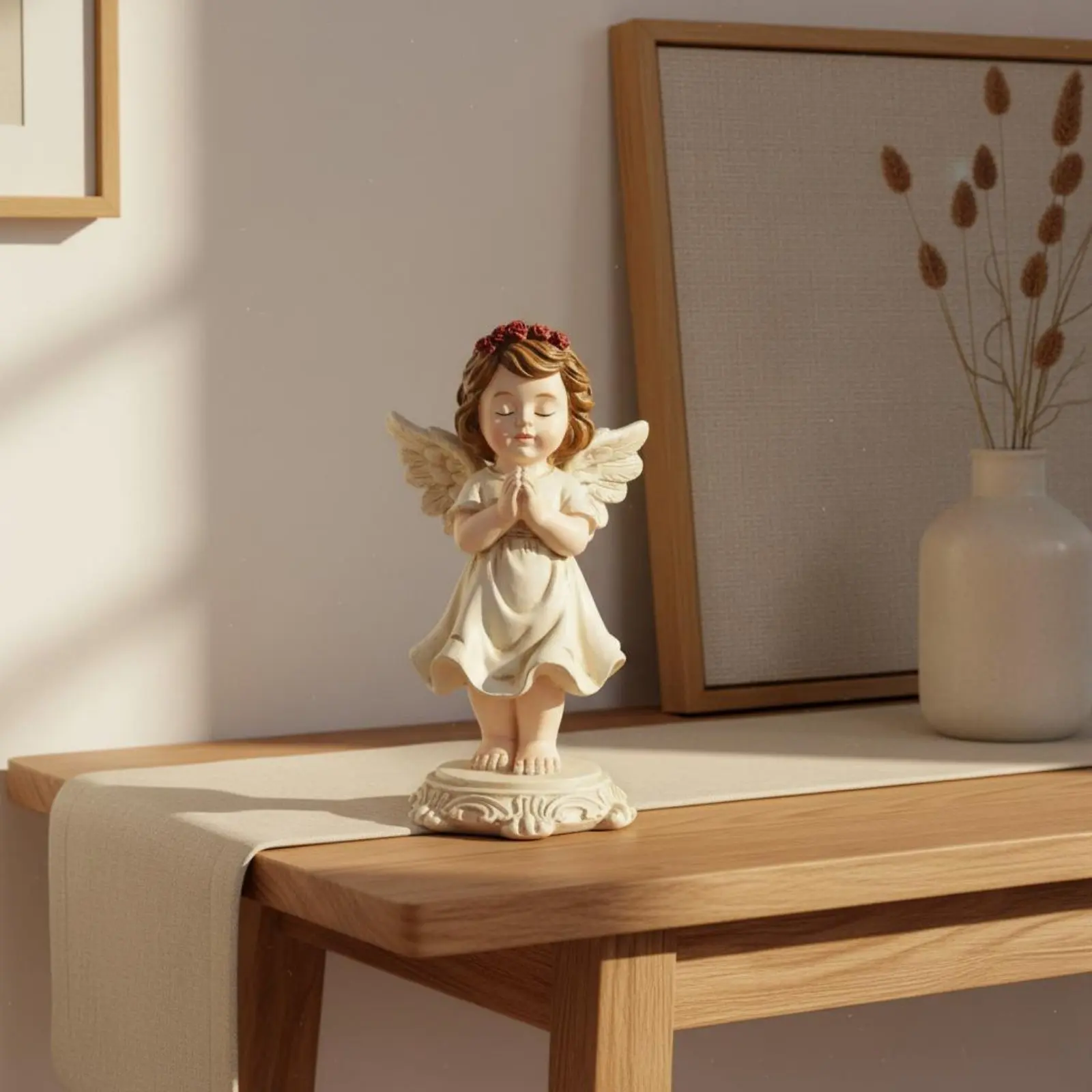 Praying Celestial Figure Figurine Nordic Style Celestial Figure Child Statue Cherub Decoration Versatile Decor House Decoration