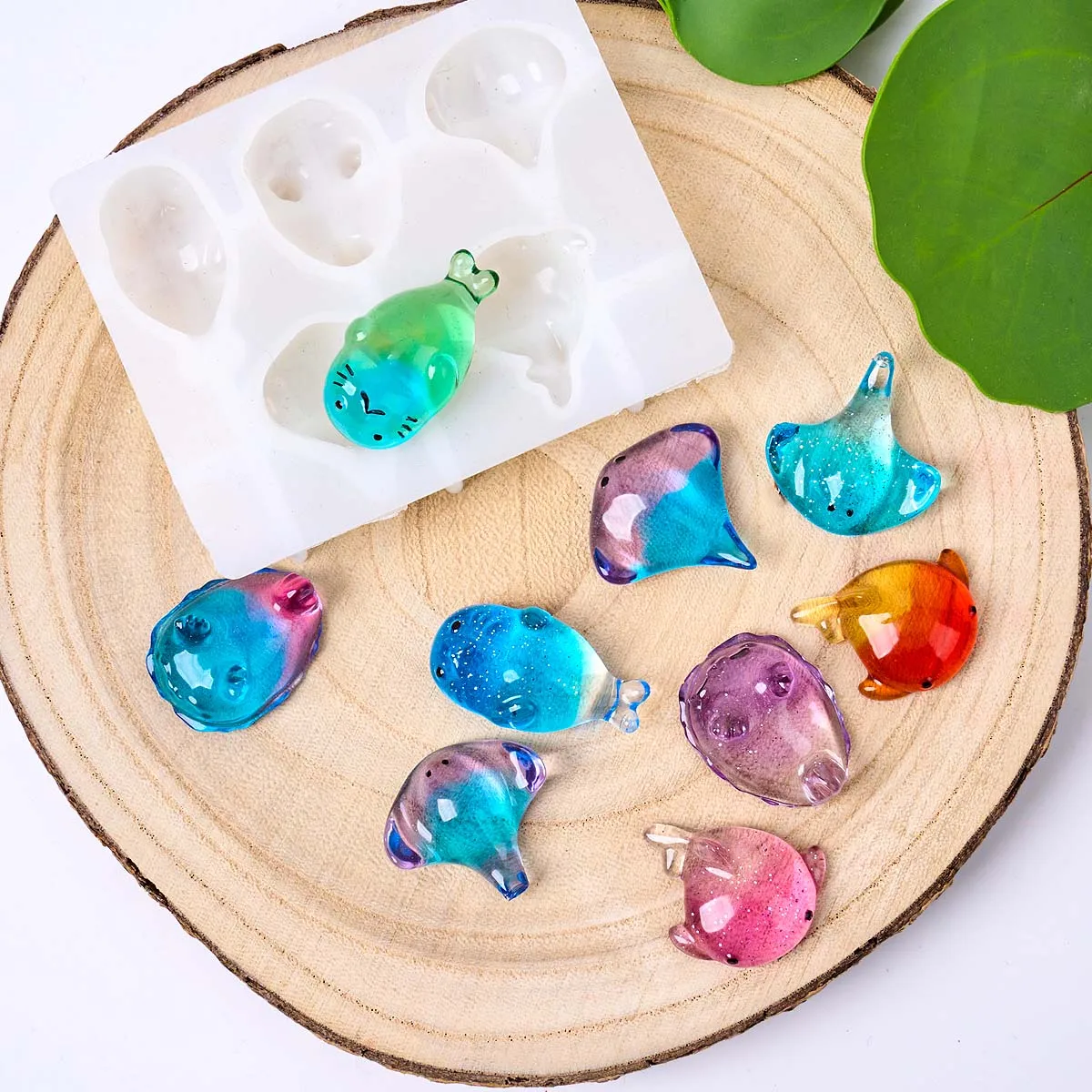 3D Healing Kawaii Manta Ray Whale Silicone Mold DIY Keychain Bag Charm Soap Candle Molds Epoxy Resin Summer Art Gifts Making view 4