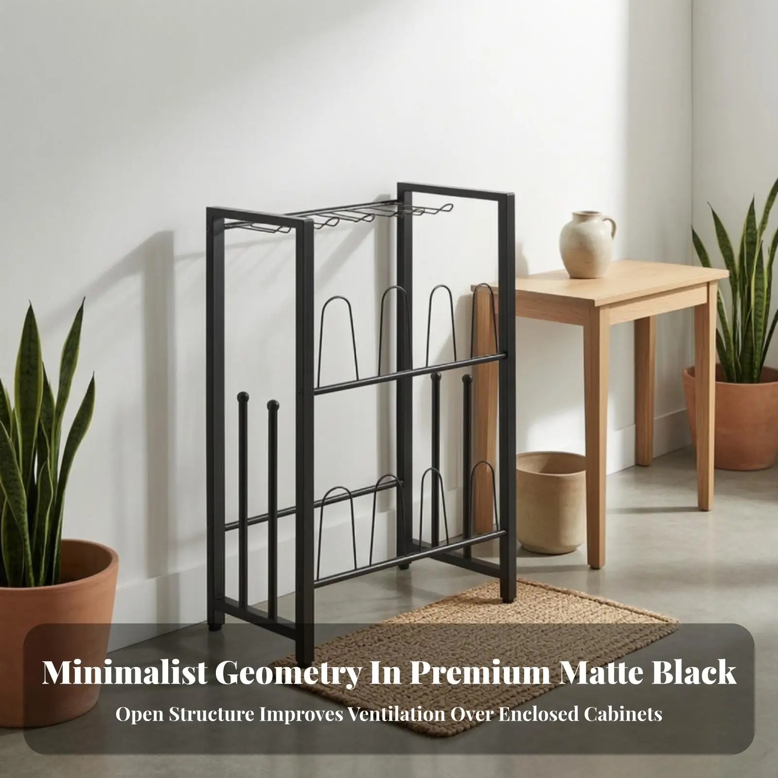 Stable Freestanding Boot Rack | Open Rectangular Frame, Space-Saving Design, Boot Storage Rack, for Entryway