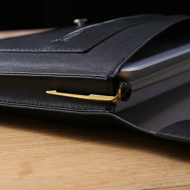 

Large-capacity Storage Business Office Data Document Folder Bag Organizer A4 Leather File Bag School Office Supplies