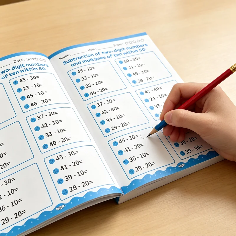 Two-Digit Addition & Subtraction Skills: 50 Within Carrying/Borrowing Workbook – Grades 1-2