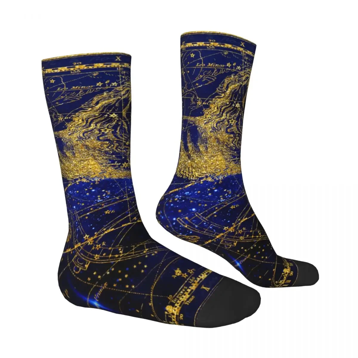 Happy Men's Socks Constellation Leo Zodiac Astrology Retro Harajuku Hip Hop Seamless Crew Crazy Sock Gift Pattern Printed