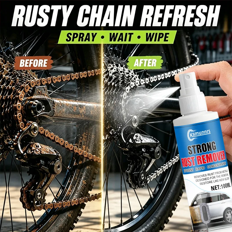 Quick Rust Remover Metal Cleaner Spray for Motorcycle Bicycle Chain Auto Brake Disc Bolt Oxide Removal