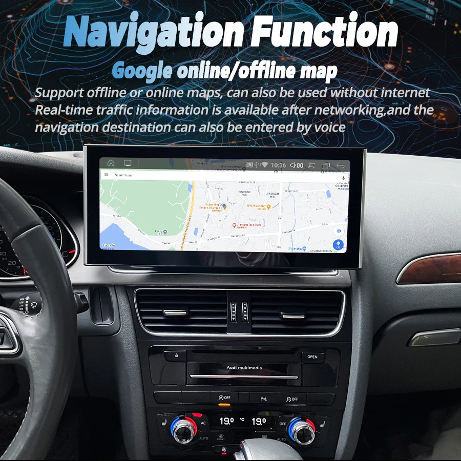 12.3Inch 1920*720 Qled Screen For AUDI A4 A5 2008-2016 Android 13 Car Radio Multimedia Video Player Stereo GPS Wireless CarPlay