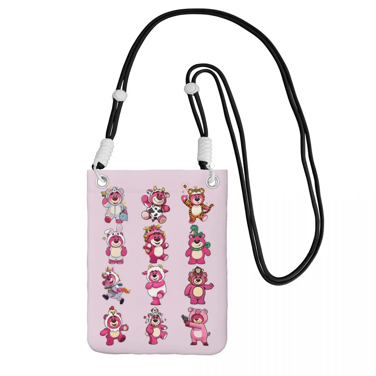 

Custom Lotso Carry A Mobile Phone Bag Diagonally Men Women Strawberry Bear Cartoon Mobile Phone Bag for Biking Phone Money Pouch