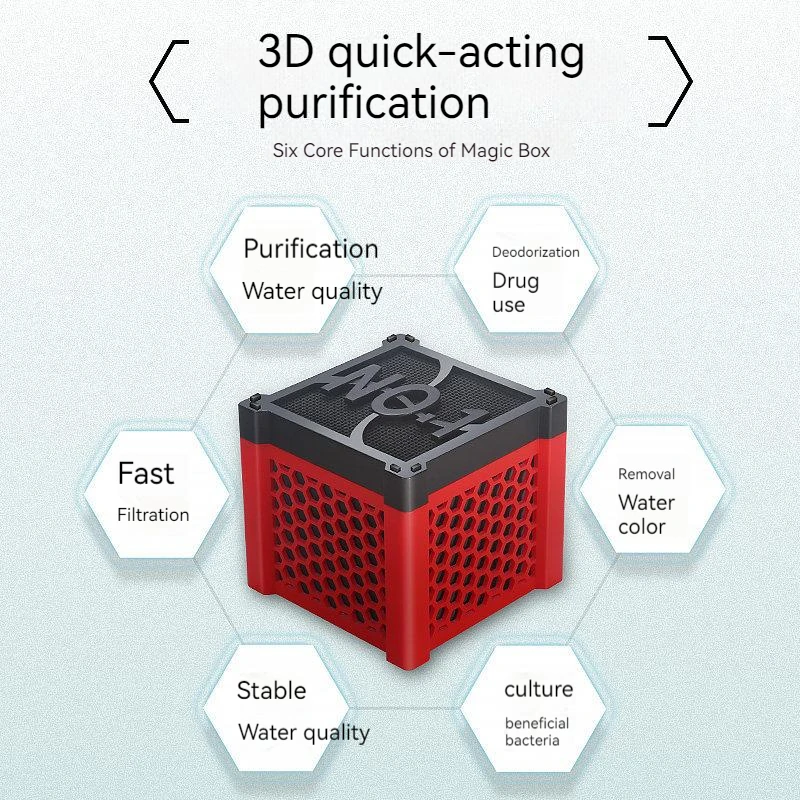 Magic Box Aquarium Water Purifier Cube Filter Honeycomb Structure Activated Charcoal Fish Tank Water Purifier for Fish Tank Pond