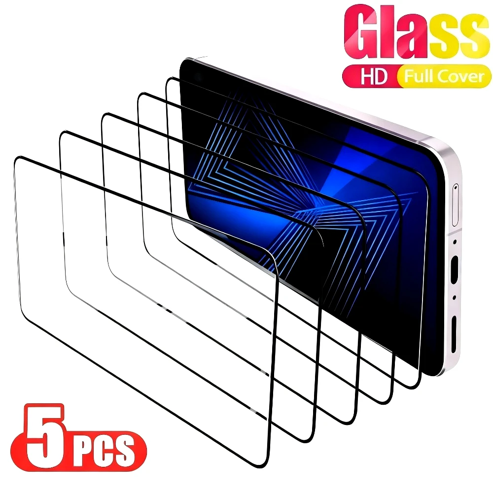 

5Pcs Full Cover Tempered Glass For Samsung Galaxy A56 A55 A36 A26 A17 A07 Screen Protector for Samsung A15 A16 A25 A33 A53 A72