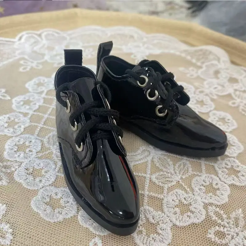 New 30/45/60cm Doll's Shoes for 1/3 1/4 1/6 Bjd Doll Black pointed flat bottome Diy Girl Toys Dress Up Doll Accessories, No Doll