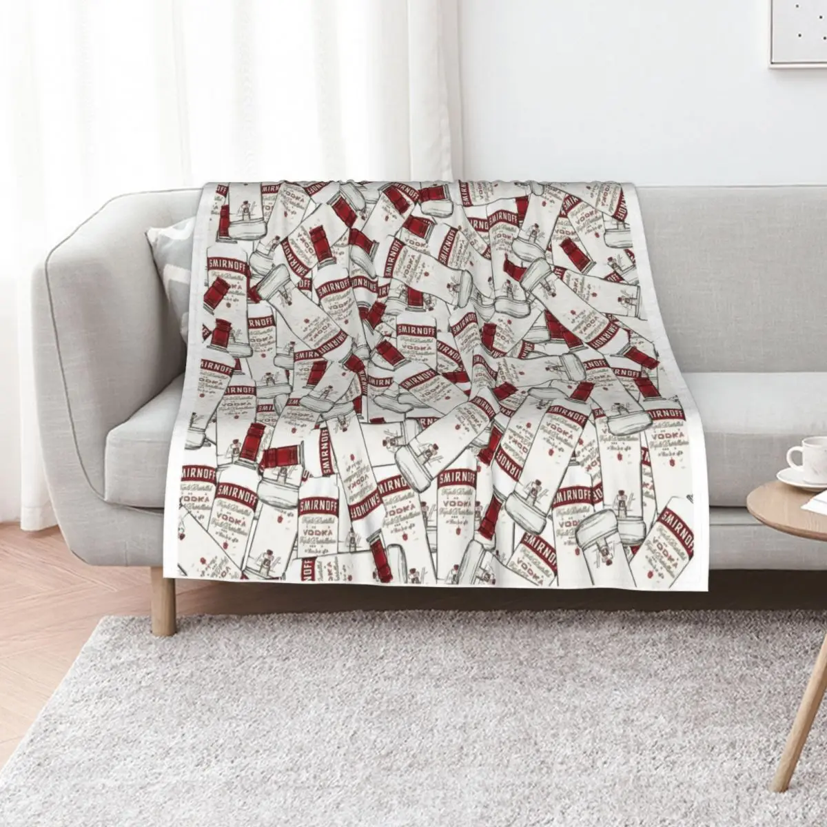 Smirnoff Vodka Bottles Throw Blanket Thin cosplay anime Thins Decorative Sofa Retros funny gift Blankets