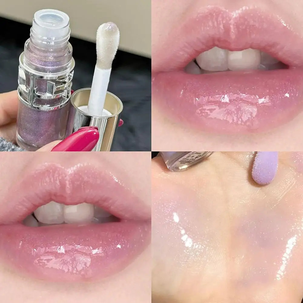 ملمع شفاه مرآة لامعة، شفاه مائية لامعة خفيفة ملمع شفاه مائي 3 ألوان، ترطيب مرطب، يدوم طويلاً