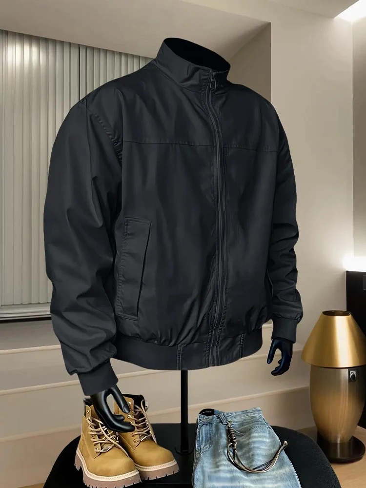 

Trendy Pilot Jaet ort Sle Stand Collar Baseball Coat Men's Spring Autumn Tee-Proof Workwear ape Cotton Inner