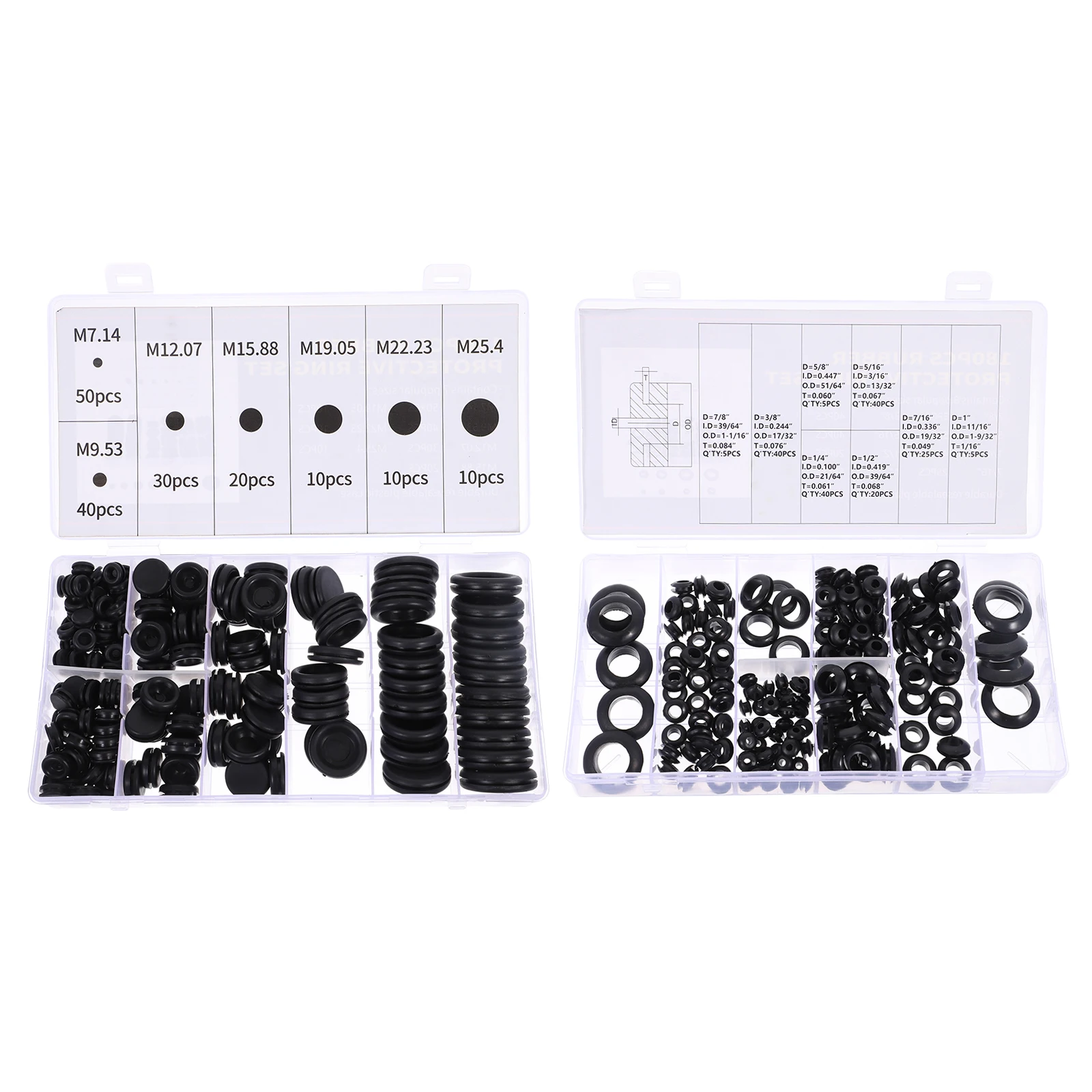 

Rubber Grommets Assortment Kit Hole Plugs Automotive Wiring Firewall Electrical Wire Gasket Ring Pad Protect Cables Various
