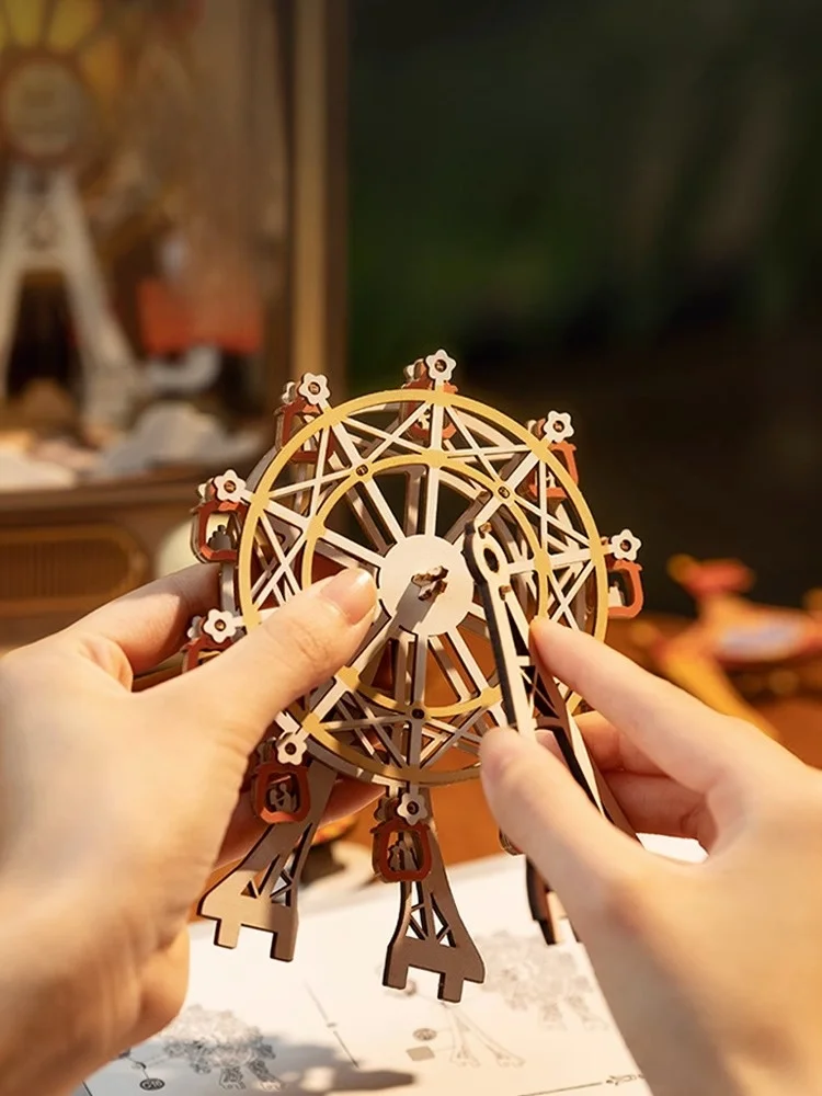 

Деревянная музыкальная шкатулка, ночник, игрушка-головоломка, парк развлечений, тематическая 3D сборная модель, Eonal DIY Crt для подростков