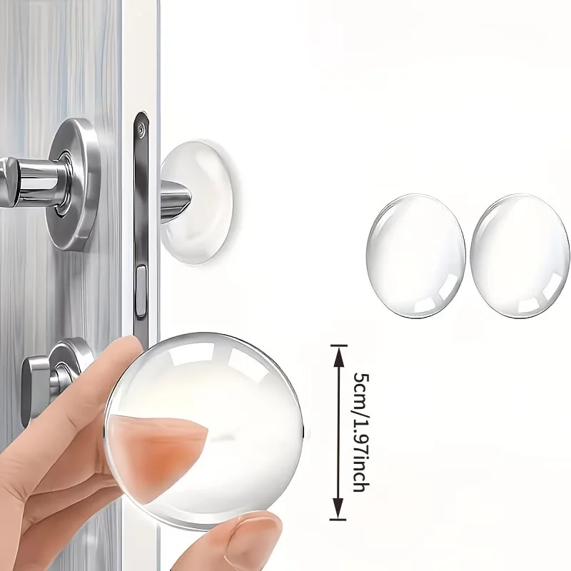 6pcs 40/50mm Door Knob Wall Shield Clear Soft Rubber Door Stopper Door Handle Bumper Mute Stickers Wall Protector Muffler Pad