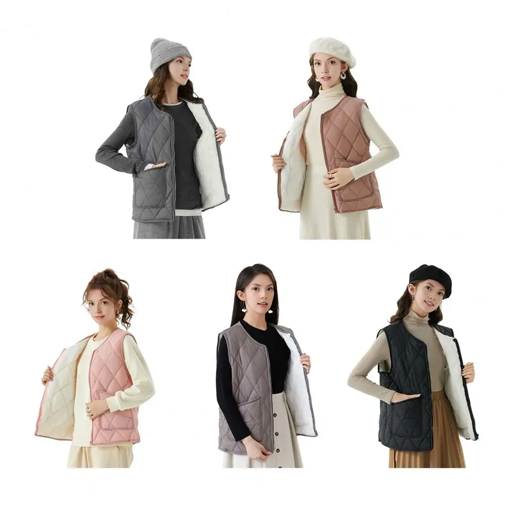 Winter Autumn Women Sleeveless Puffer Vest Women's Ultra Light Down Vest Women Waistcoat Portable Warm Sleeveless Winter Liner