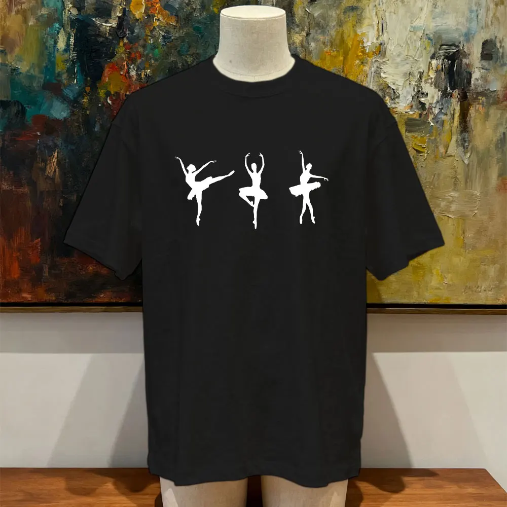 Ballerina T-Shirt Dance Lover Graphic Tee Woman Man Summer Fashion Casual Cotton Short-sleev Streetwear Classic Aesthetic Tops