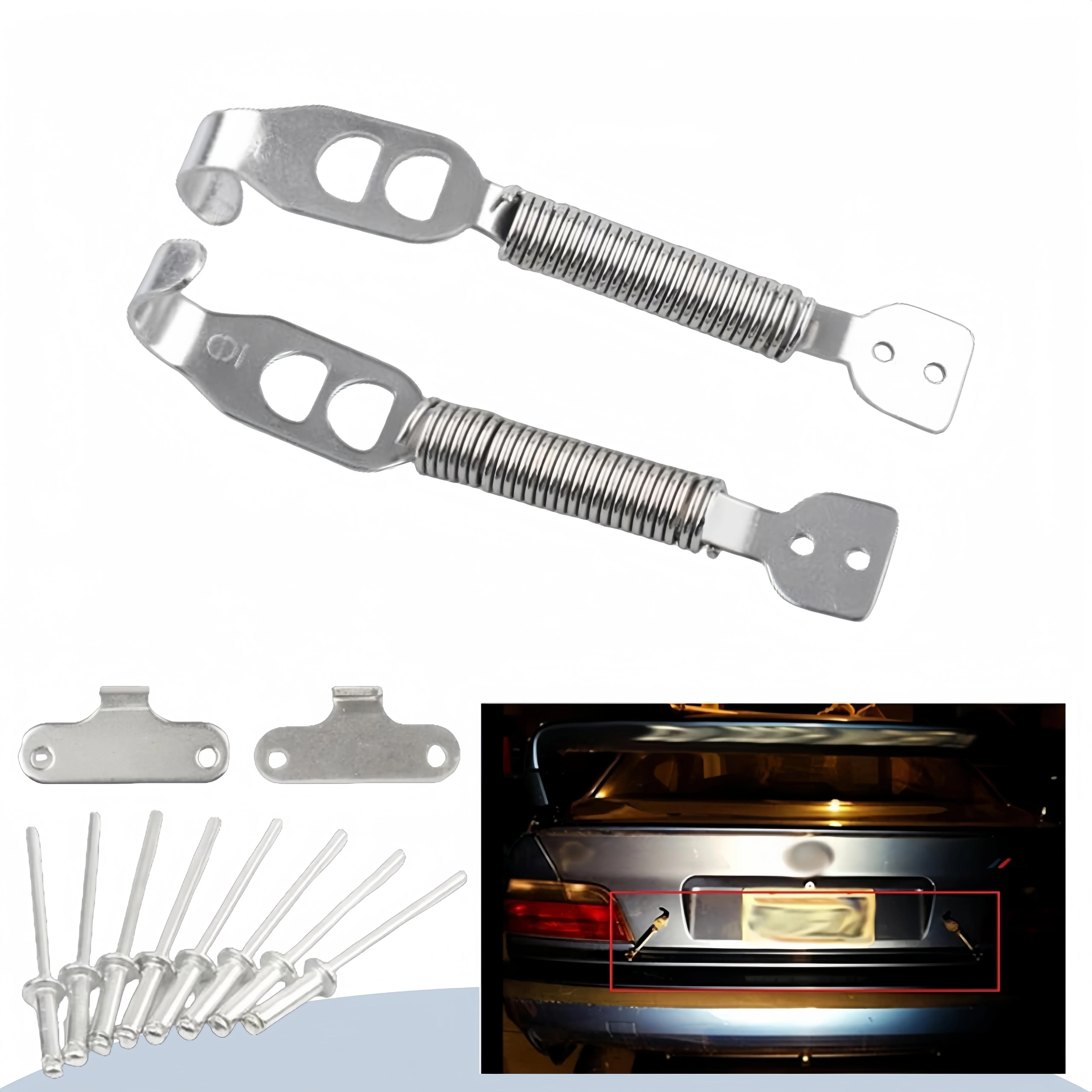 Universal Car Hood Lock Trunk Latch Spring Loaded Race Catch For Engine Bonnet Boot Modification Stainless Boot Bonnet Clips Kit