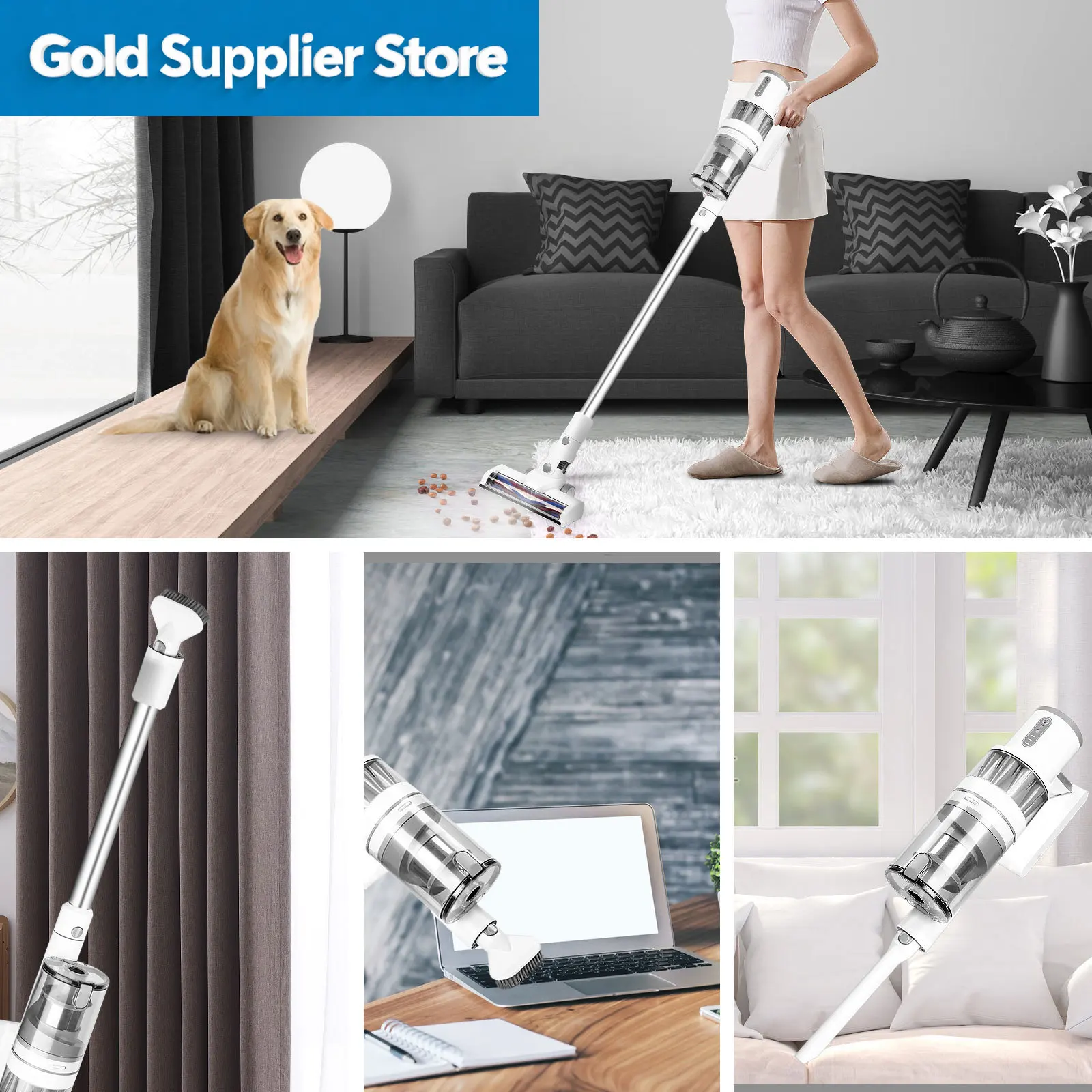 Portable OEM & ODM Brushed / Brushless Handheld Cordless Upright Vacuum Cleaner for Office Use