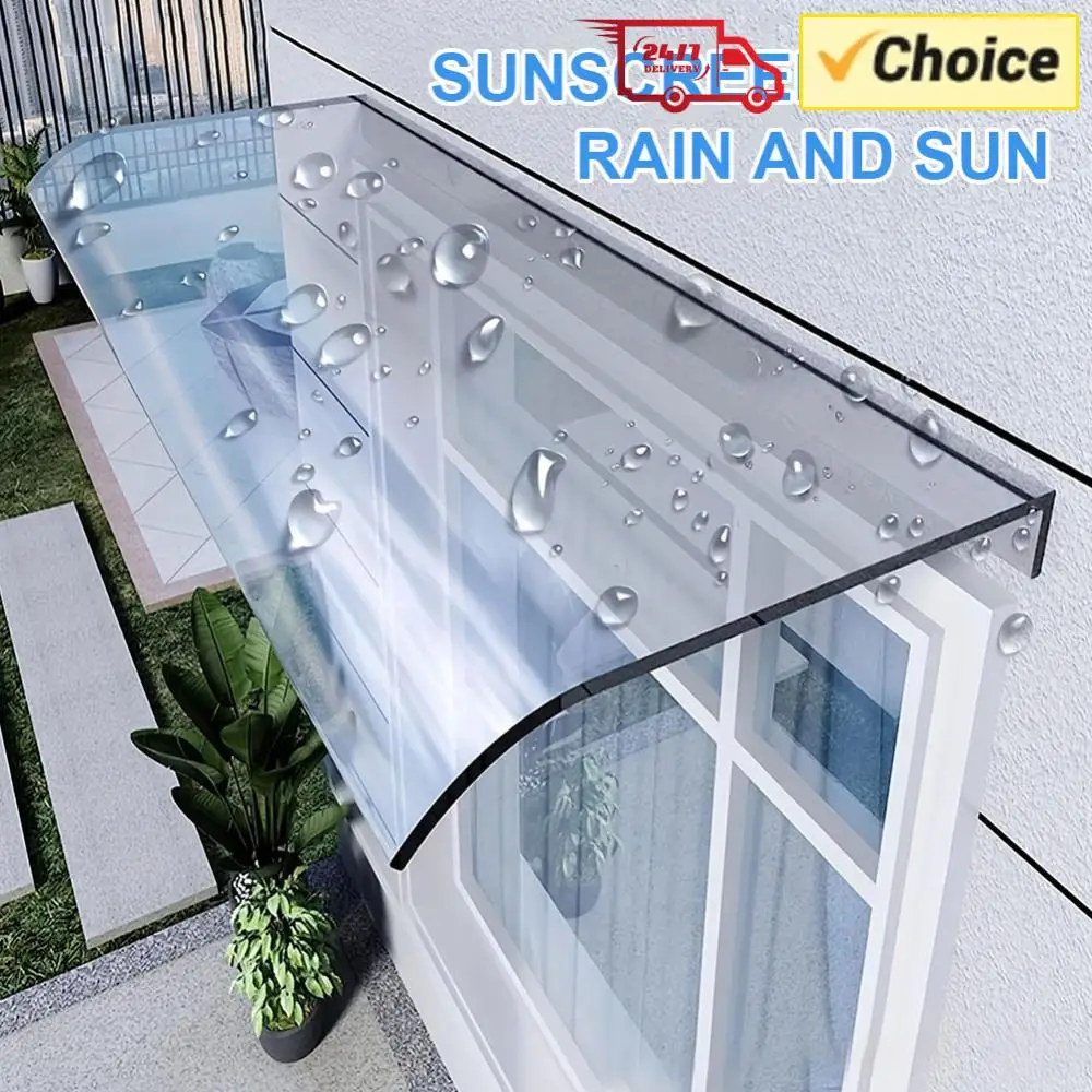 

No Bracket Transparent Window Door Awning UV Rain Snow Protection Canopy Invisible Shelter Cover for Garden Patio Balcony Awning