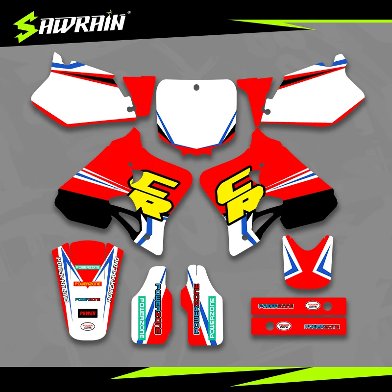 

Мотоциклетные графические фоны Sawrain, наборы наклеек для HONDA 95-97 CR125 95-96 CR250 03