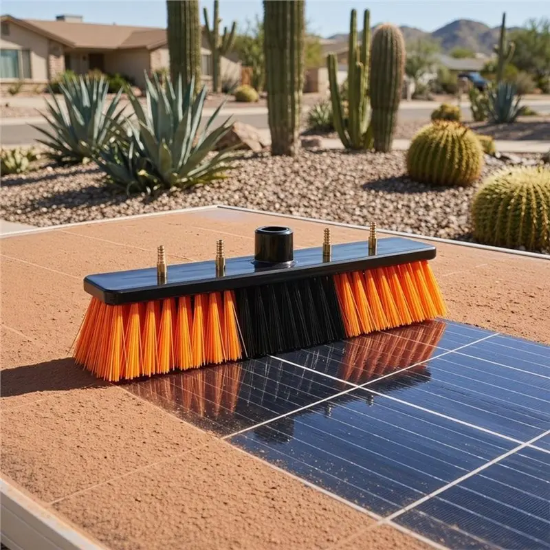 A95I-Solar Panel Cleaning Brush With Water Flow - Window & PV Panel Washer Tool