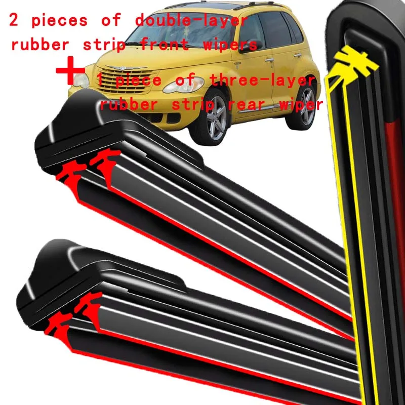 

For Chrysler PT Cruiser 2000-2010 2001 2002 2003 Wiper Front&Rear Wiper Blades Windshield Windscreen Window Brushes 21"+20"+16"