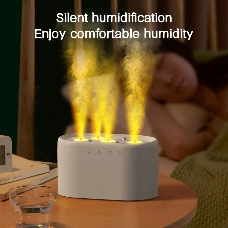 Hogar 1000ML Large Capacity USB Air Humidifier with Dynamic Colorful Light 7 Nozzles Heavy Fog Sprayer Bedroom Water Mist Replen