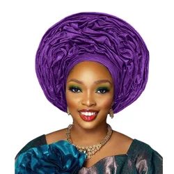 Noiva nigeriana para mulheres, Aso Oke Headtie, Auto Gele Headwrap, moda africana