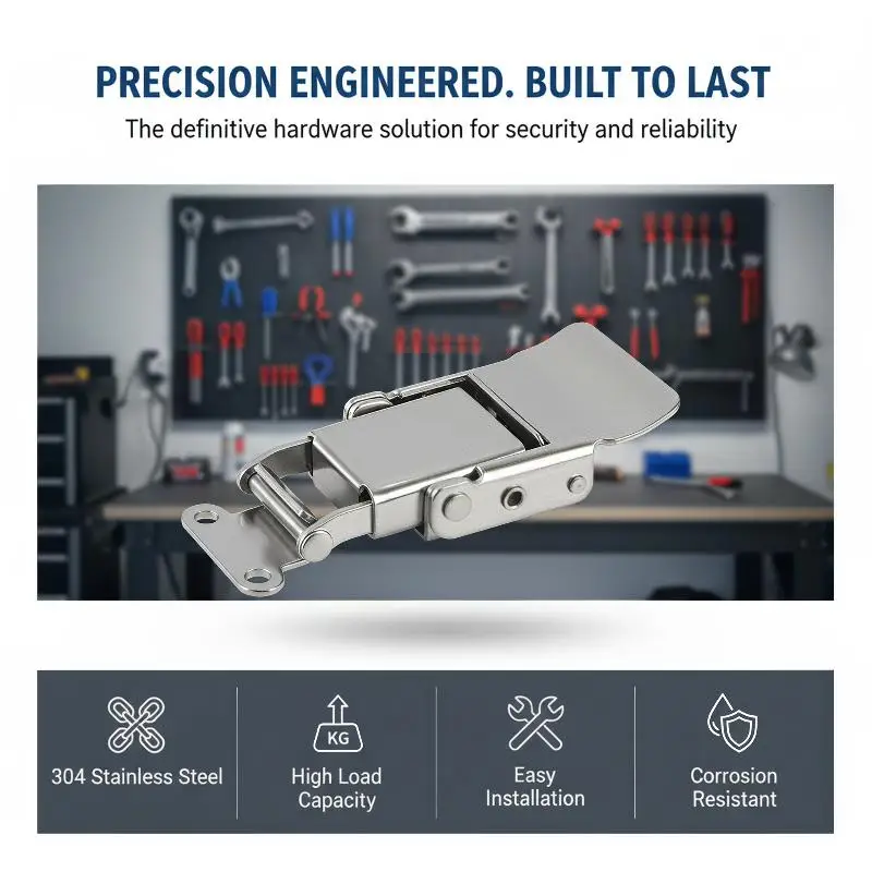 Metal Spring Toggle Latch Lock Long Lasting Reliable Buckle Hasp with Screws for Gift Case Jewelry Organizer Cabinet