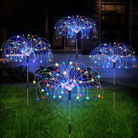 LED Solar Firework Light Outdoor Waterproof Garden Light Yard Lawn Pathway Lamp Garden Landscape Light Christmas Party Decor